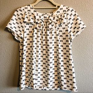 J Crew Factory Bow Print Top